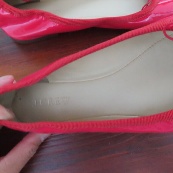 J.Crew Red Patent Leather Ballet Shoes Size 5 - Picture 2 of 10